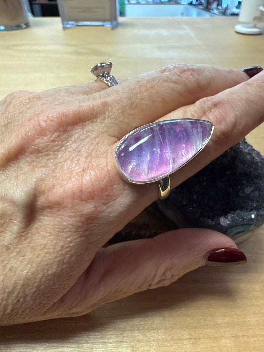 Pink Moonstone 925 Sterling Silver Ring