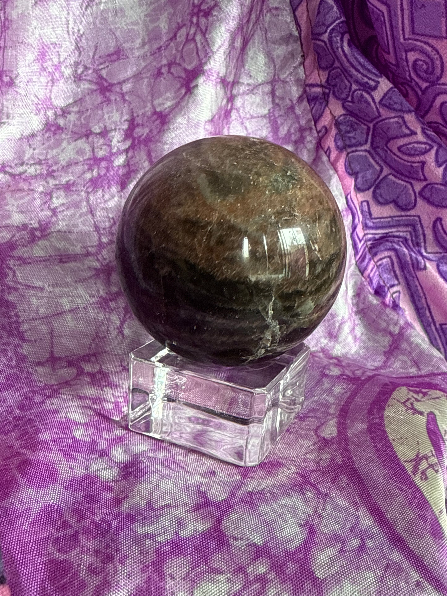 Black Moonstone Sphere - Cozy Coven