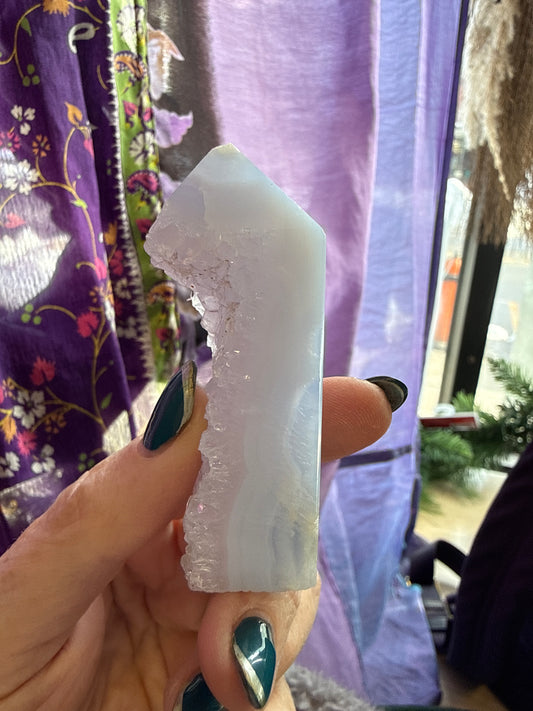 Blue Lace Agate Druzy Towers