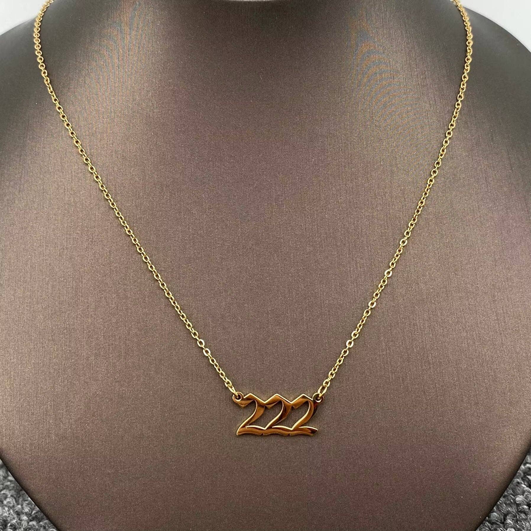 Lucky Numbers 18K Gold Plated Stainless Steel Necklace - FGS - Cozy Coven