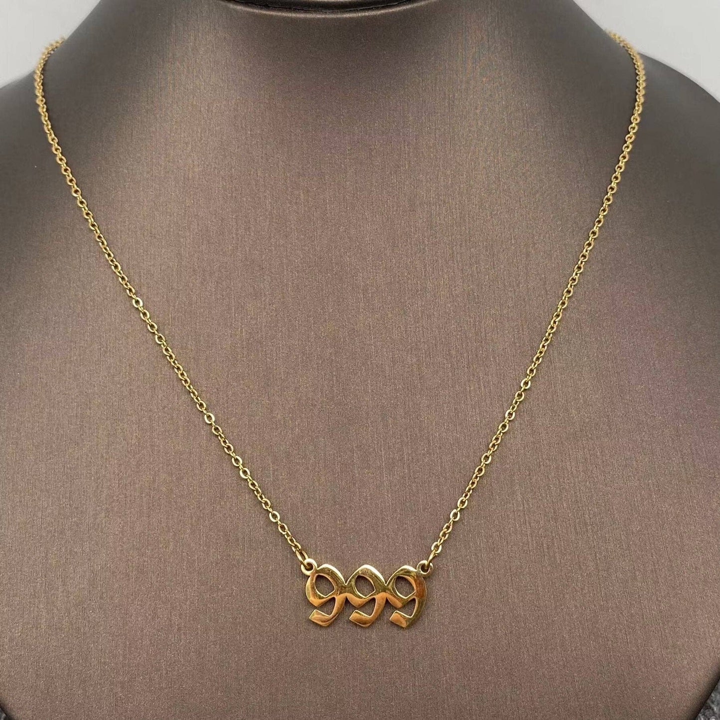 Lucky Numbers 18K Gold Plated Stainless Steel Necklace - FGS - Cozy Coven