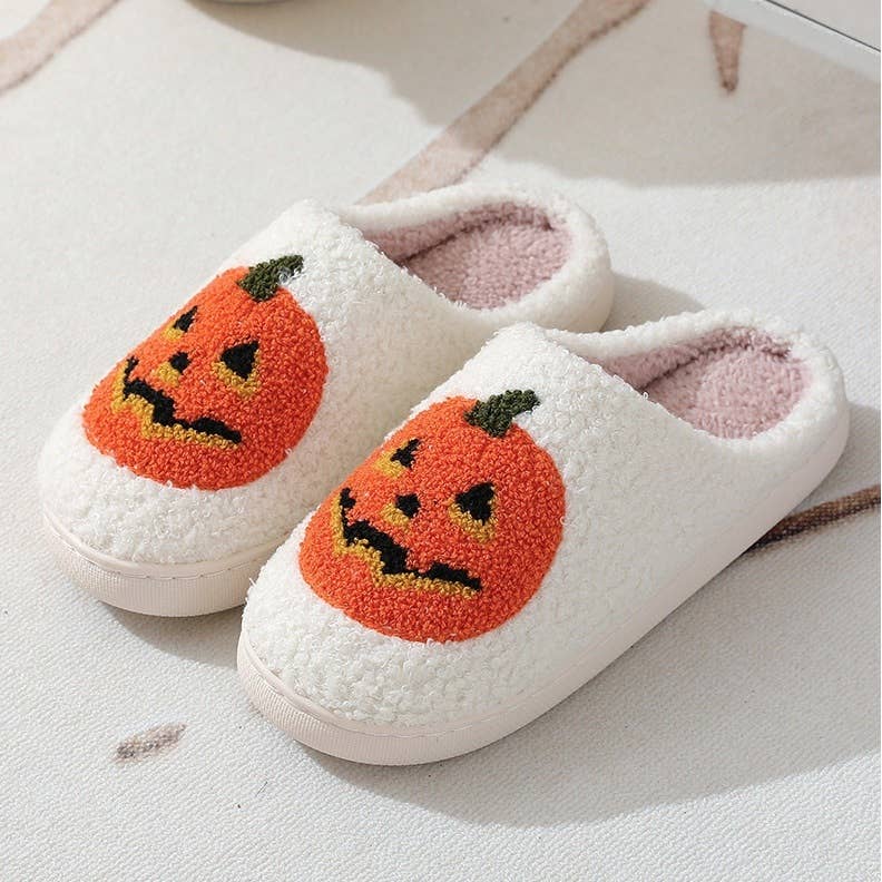 Halloween Jack O' Lantern Slippers