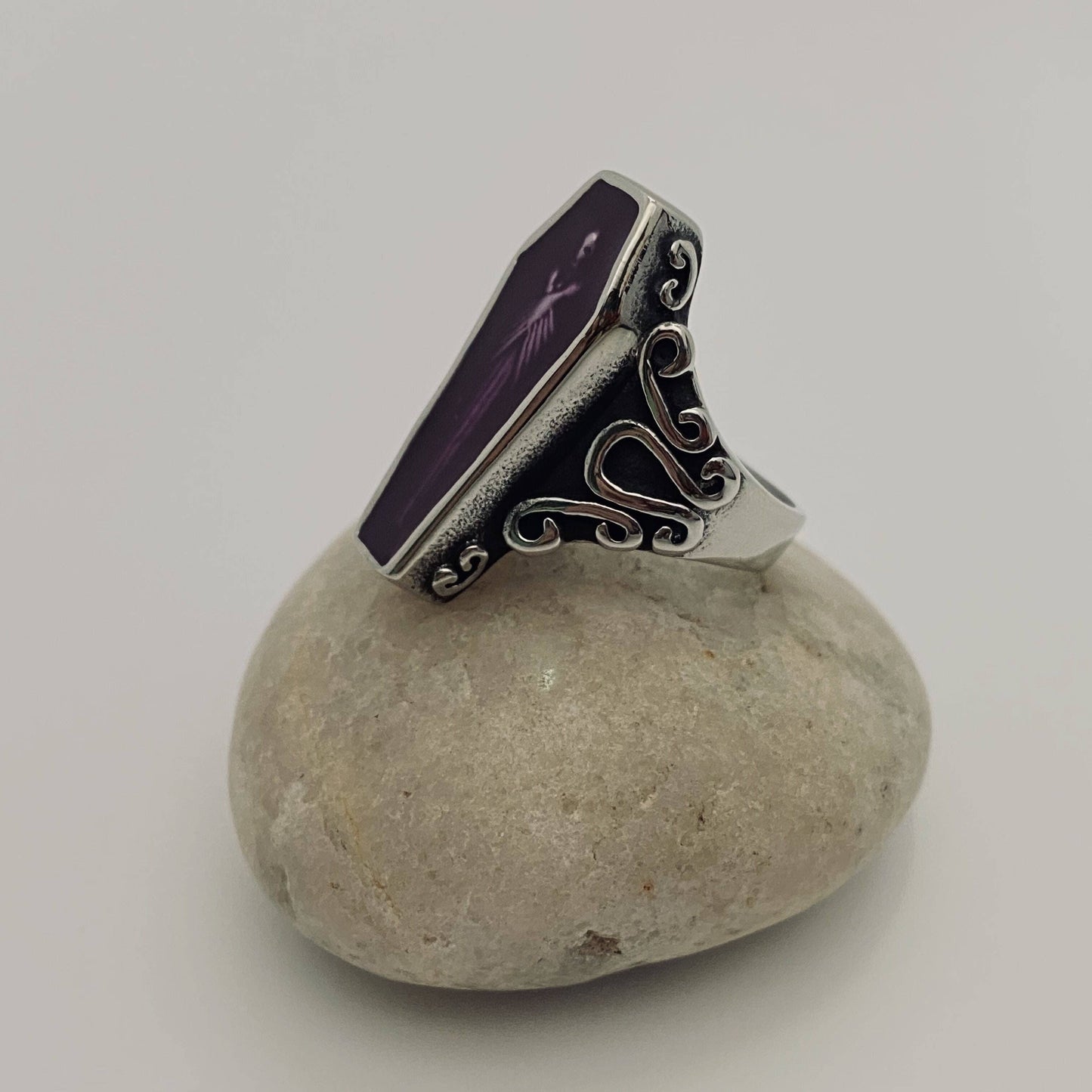 Skull Series Zombie Coffin Stainless Steel Ring Gift