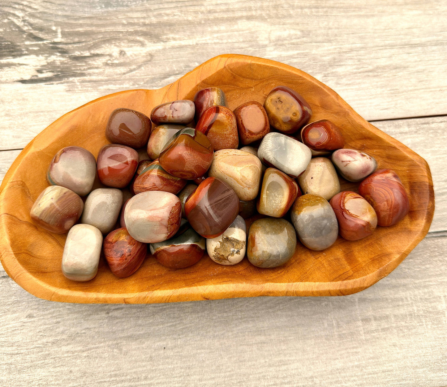 Wholesale Lot 2 lbs Natural Polychrome Jasper Tumble Crystal - Cozy Coven