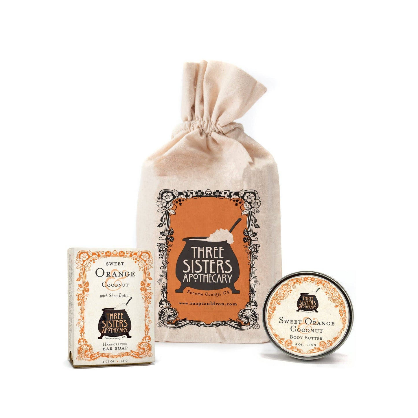 Muslin Gift Set Bar Soap & Body Butter