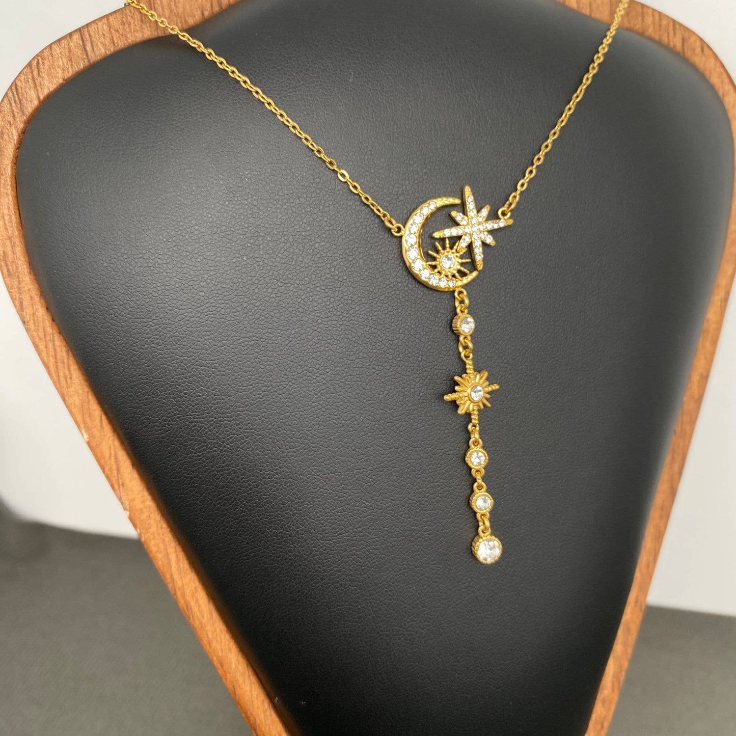 Sun Star 18K Gold Plated Stainless Steel Necklace