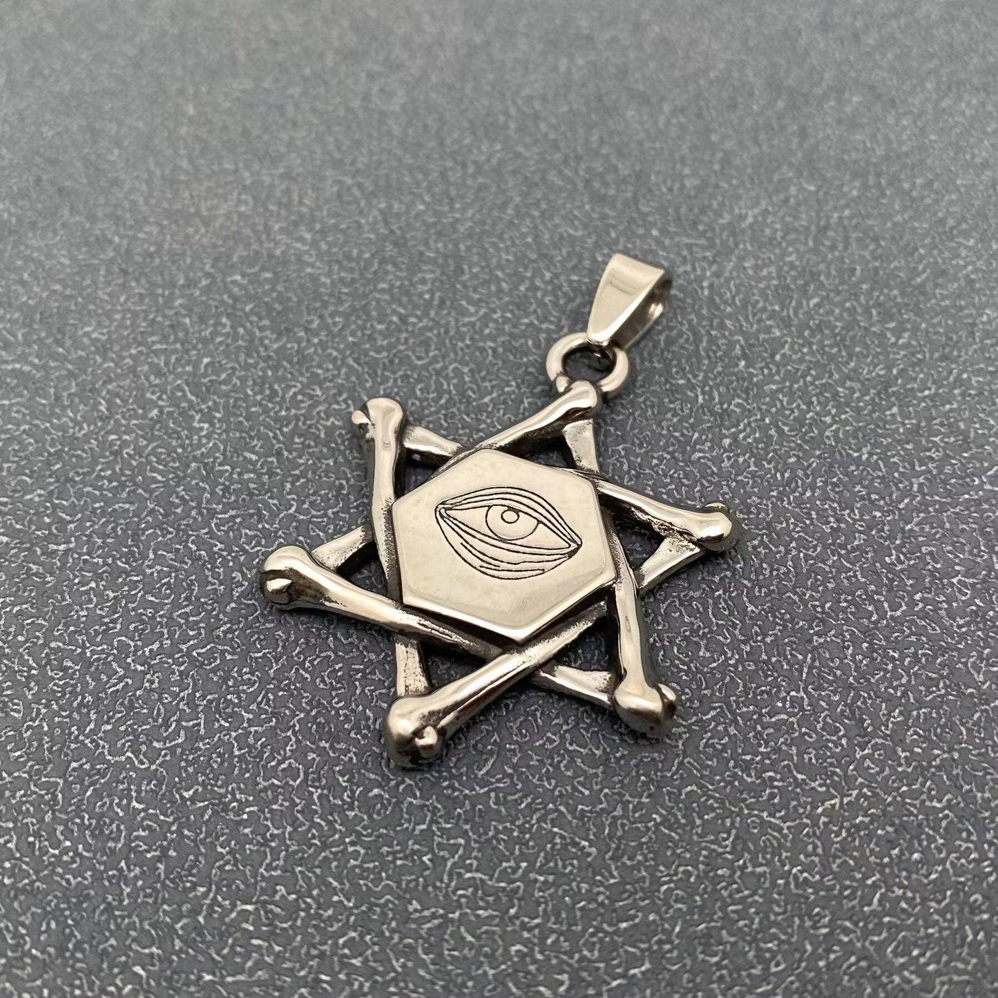 Evil Eye Hexagram Stainless Steel Charm Pendant - MJ/MNP