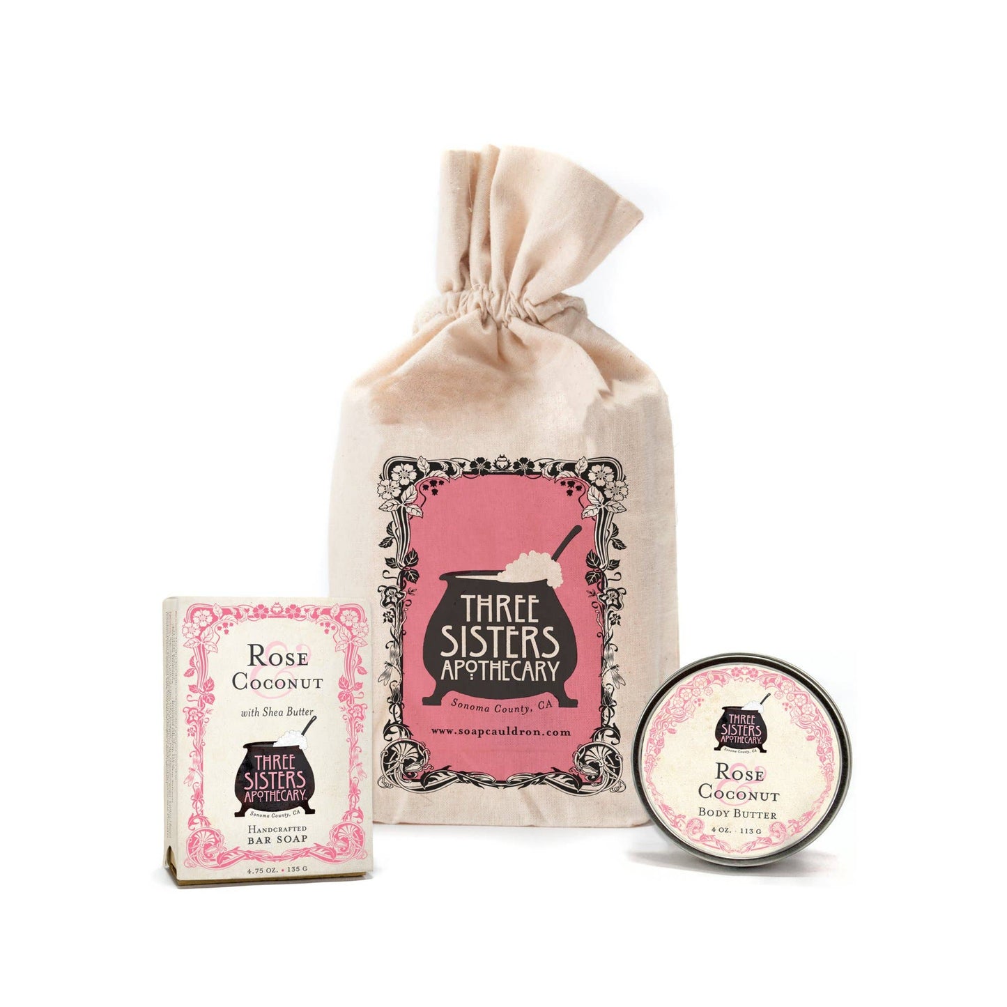 Muslin Gift Set Bar Soap & Body Butter