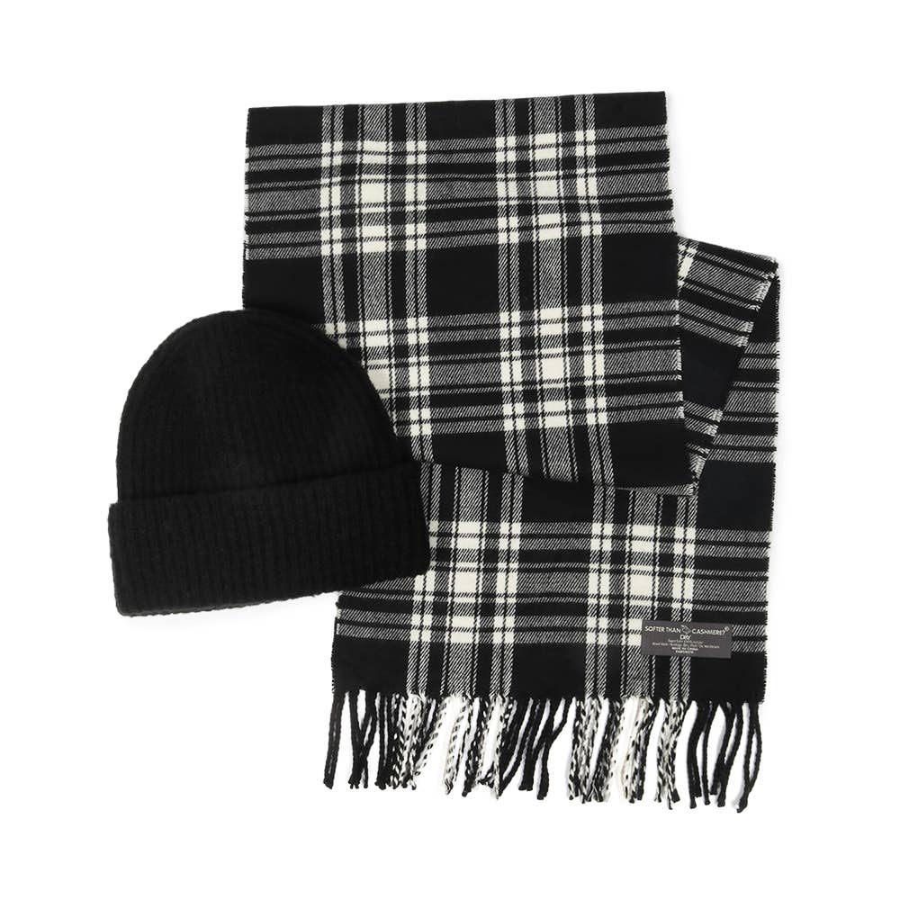 Holiday Soft Knit Cuffed Beanie + Vegan Cashmere Scarf SET
