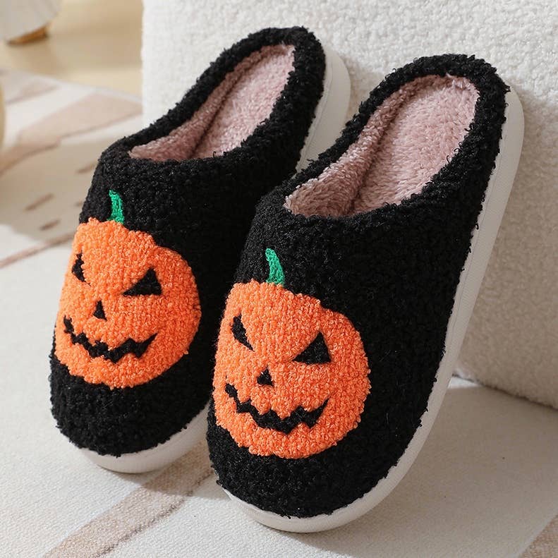 Halloween Jack O' Lantern Slippers