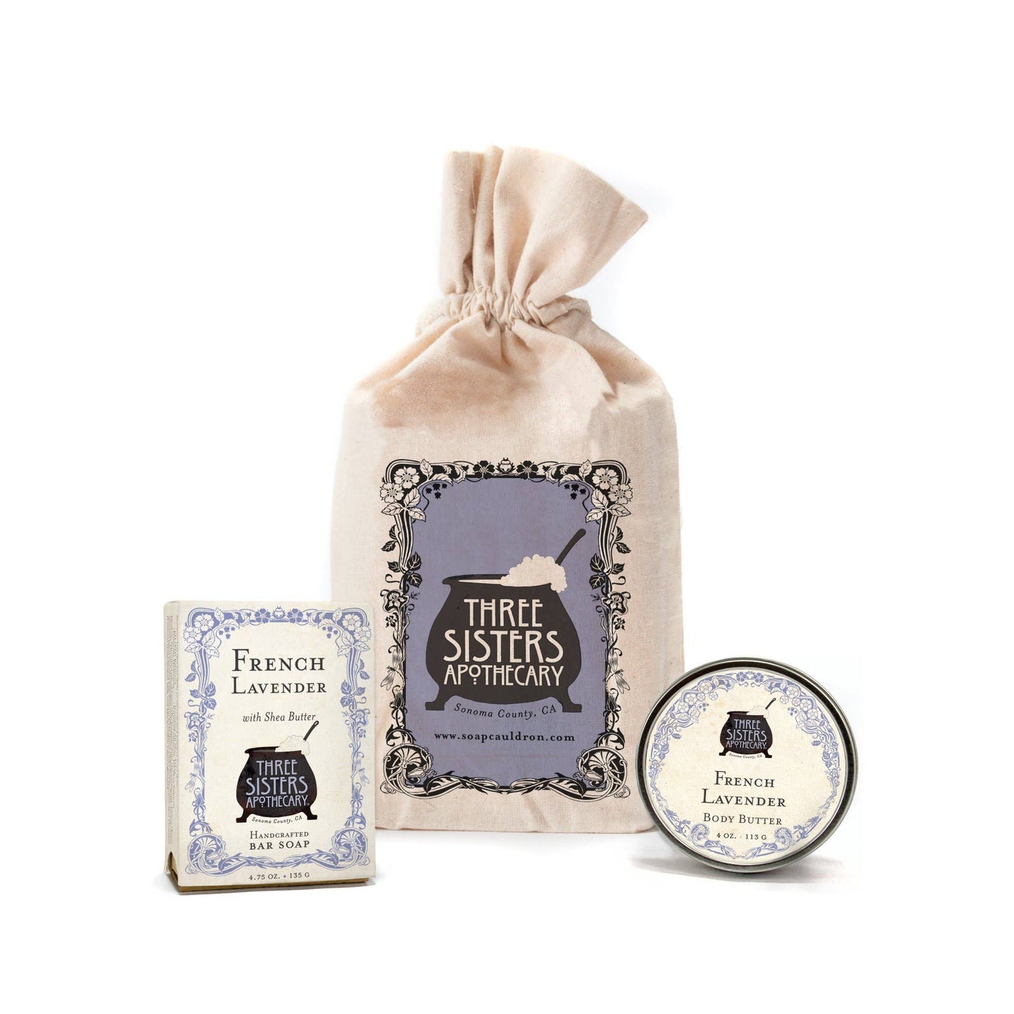 Muslin Gift Set Bar Soap & Body Butter
