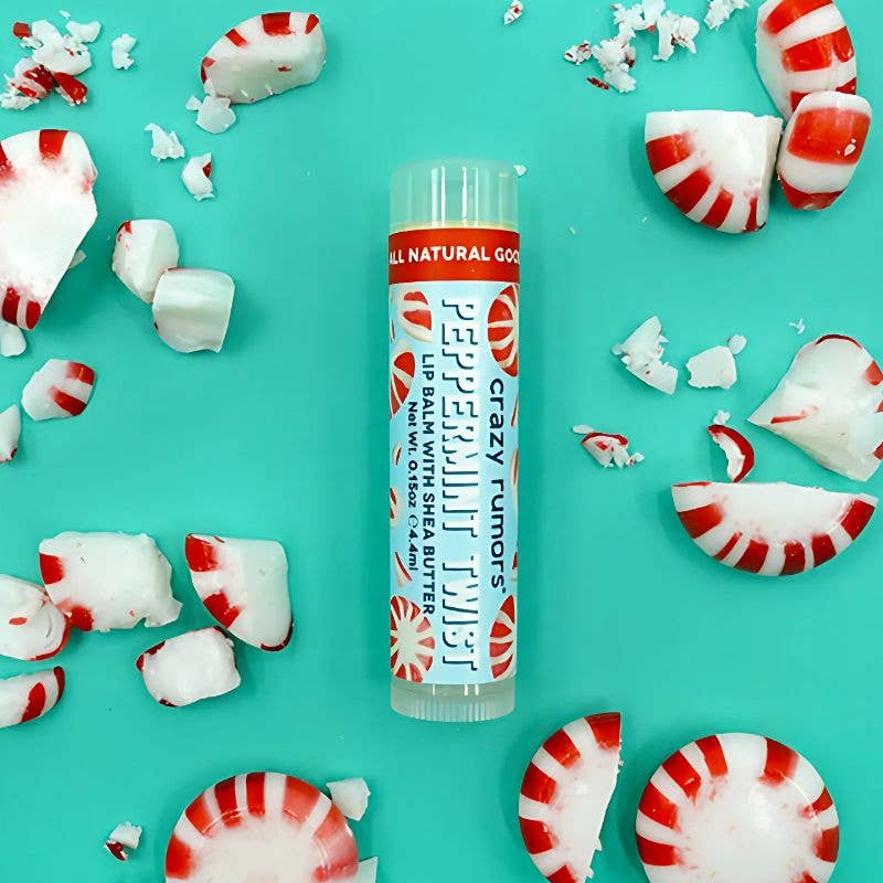 All Natural, Vegan Peppermint Twist Lip Balm - Holiday
