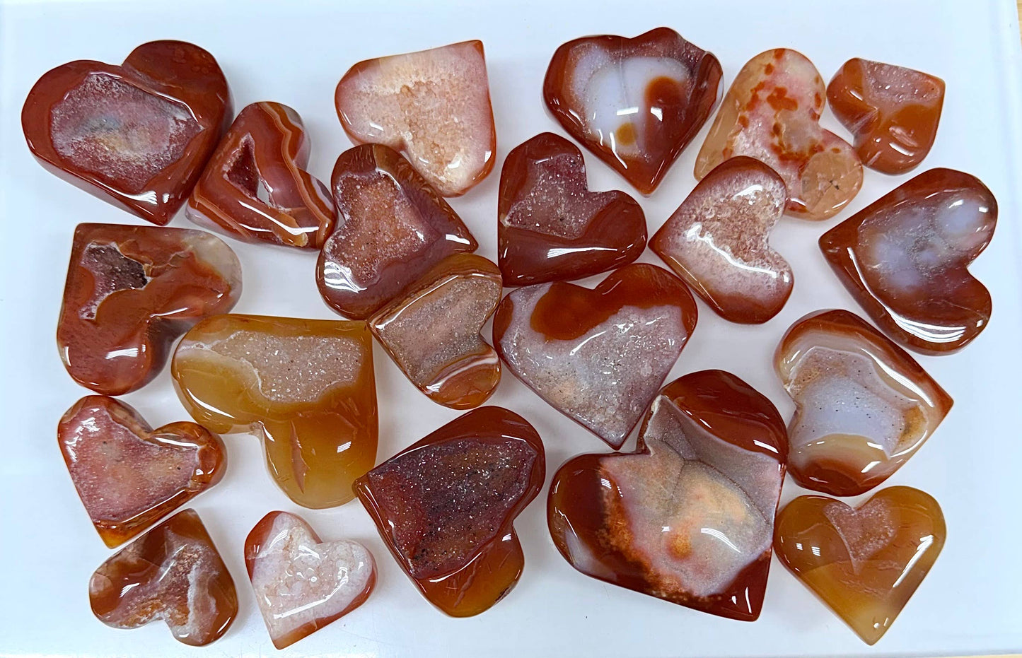 Natural Druzy Carnelian Heart Crystal
