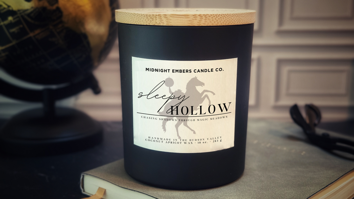 Sleepy Hollow | 10 oz. Matte Black Glass Hand Poured Candle