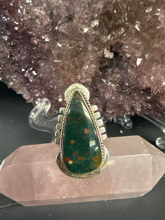 Bloodstone Sterling Ring - Cozy Coven