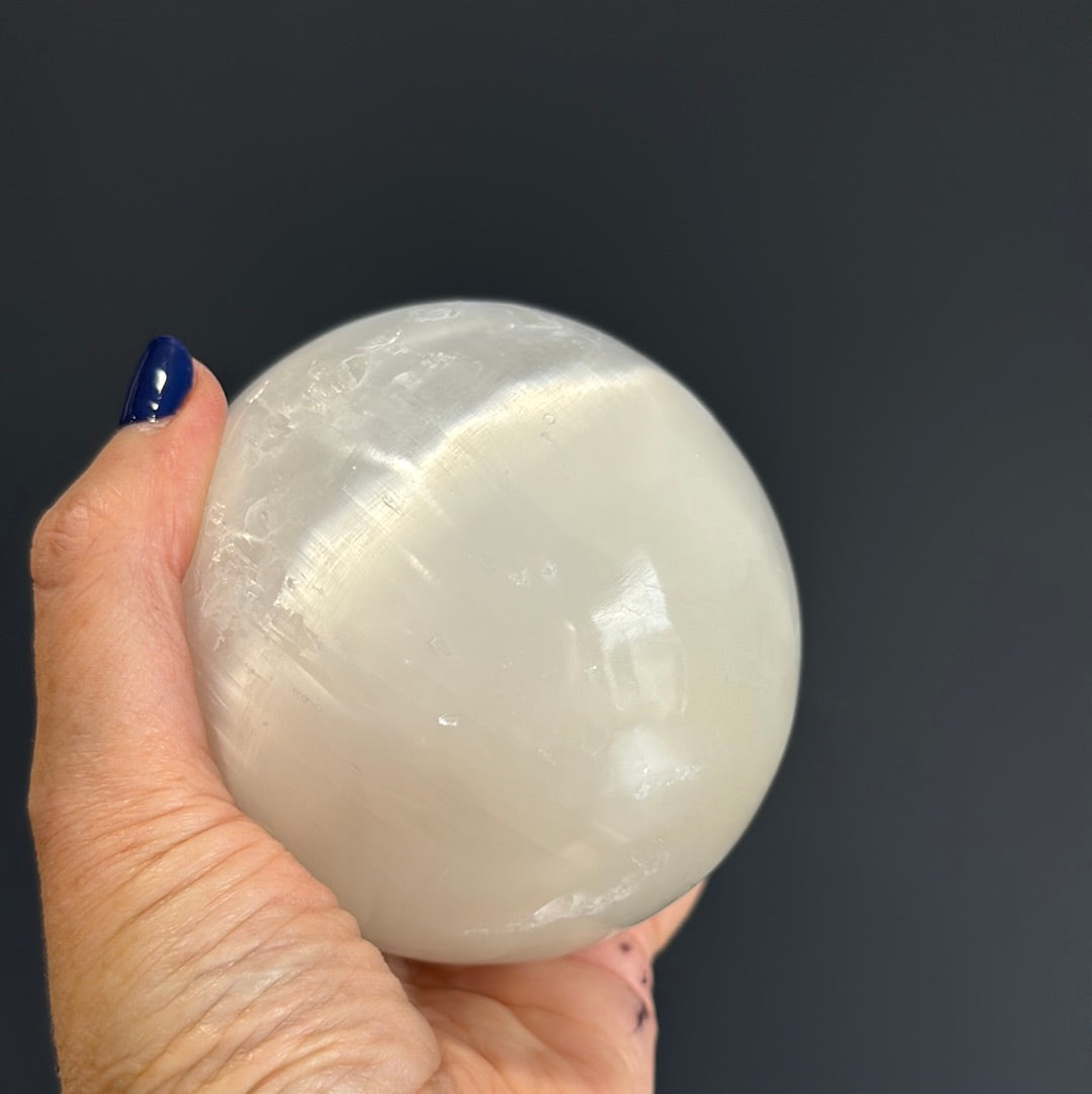 Extra Large Selenite Sphere - Cozy Coven
