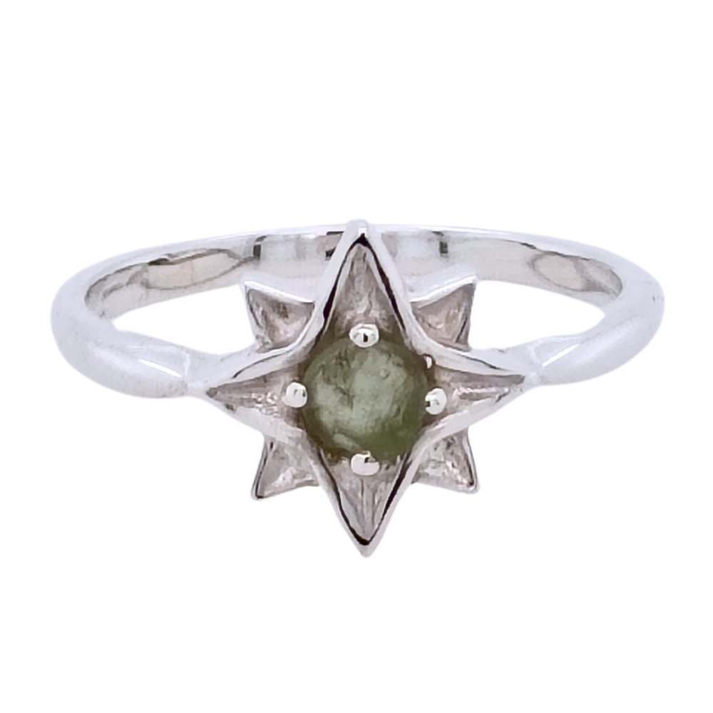 Moldavite North Star Ring - Cozy Coven