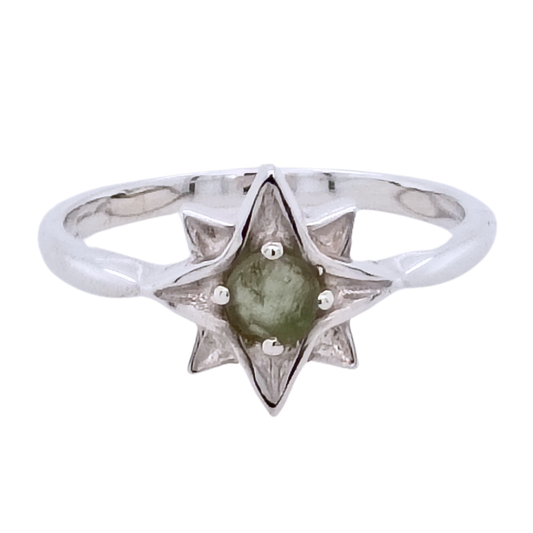 Moldavite North Star Ring - Cozy Coven