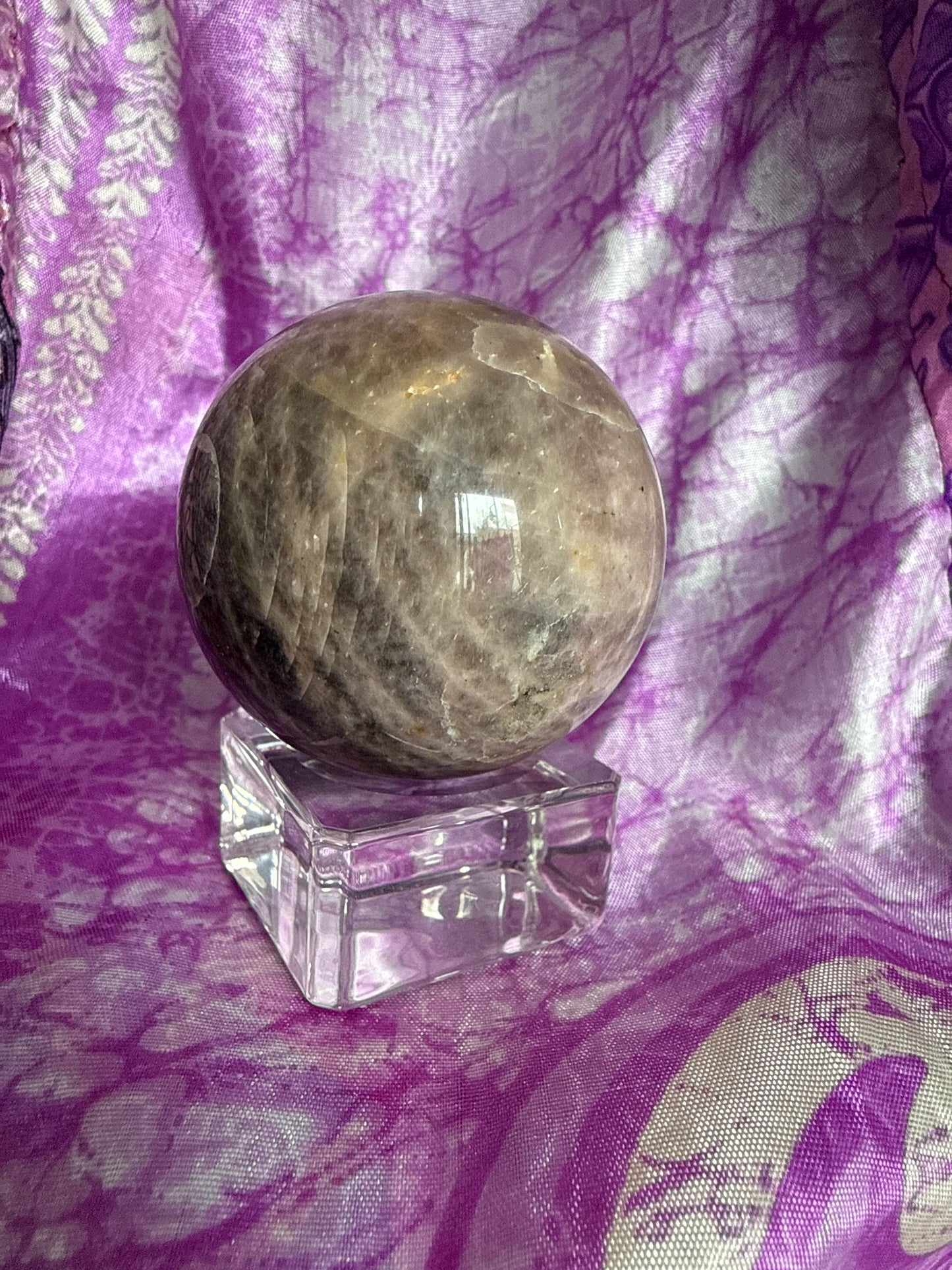 Black Moonstone Sphere - Cozy Coven