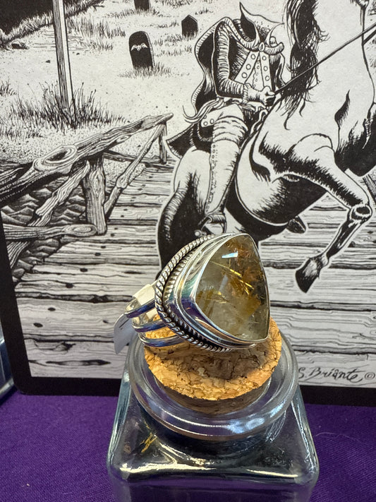 Golden Rutilated Quartz Ring