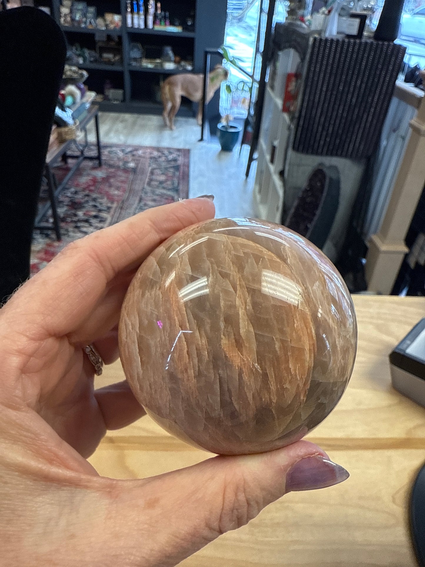 Peach Moonstone Sphere