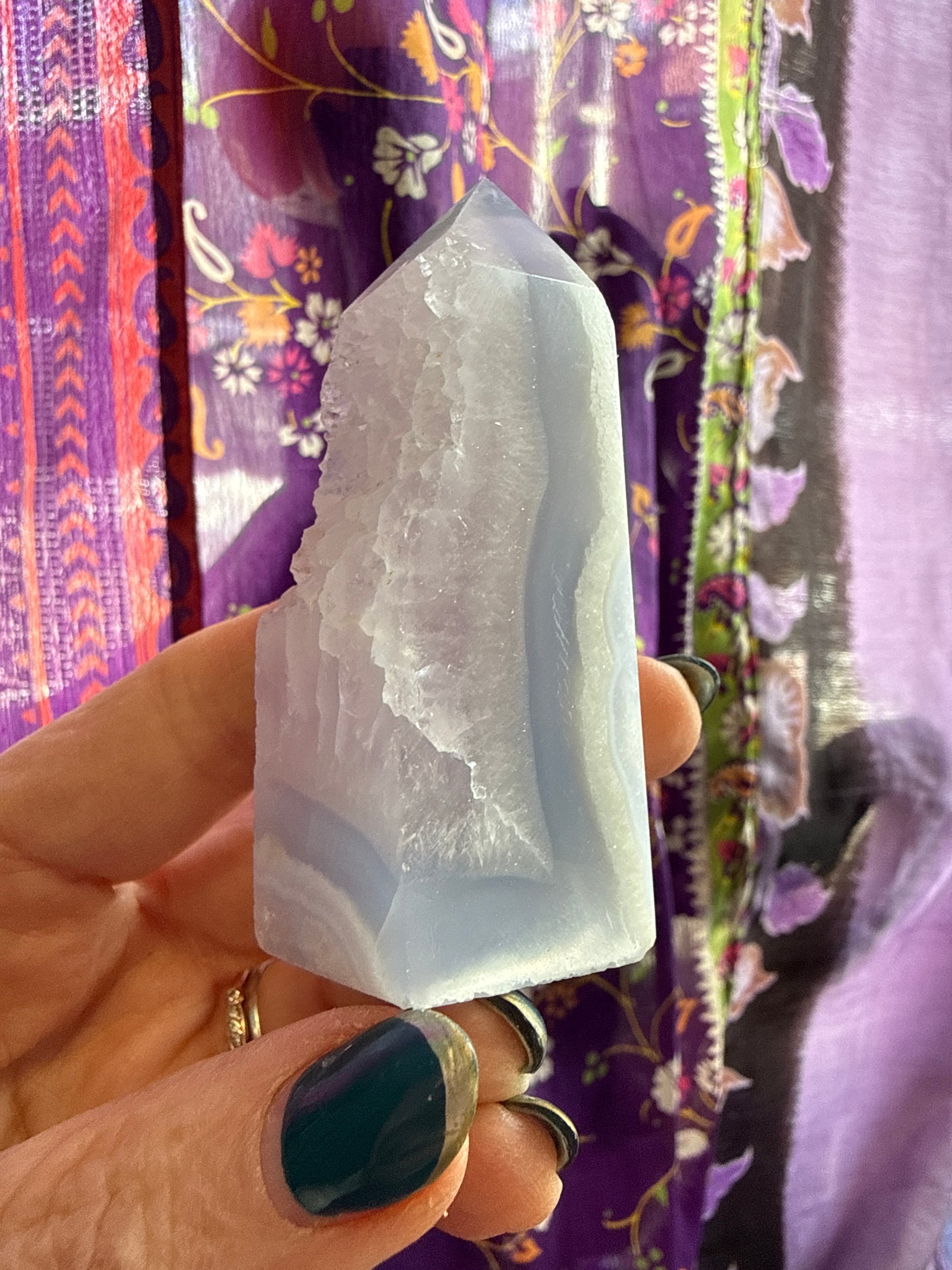 Blue Lace Agate Druzy Towers - Cozy Coven