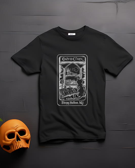 Cozy Coven Short Sleeve Tee Shirt | Sleepy Hollow NY Tarot Card| 🖼️ by Claire Widman