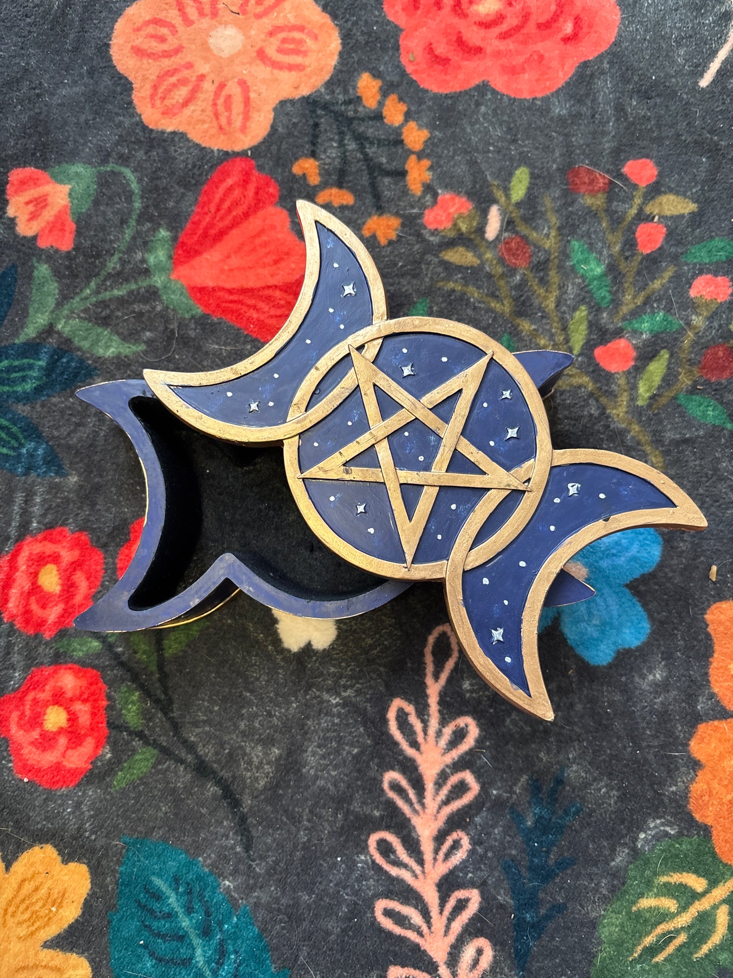 Triple Moon Pentacle Trinket Box