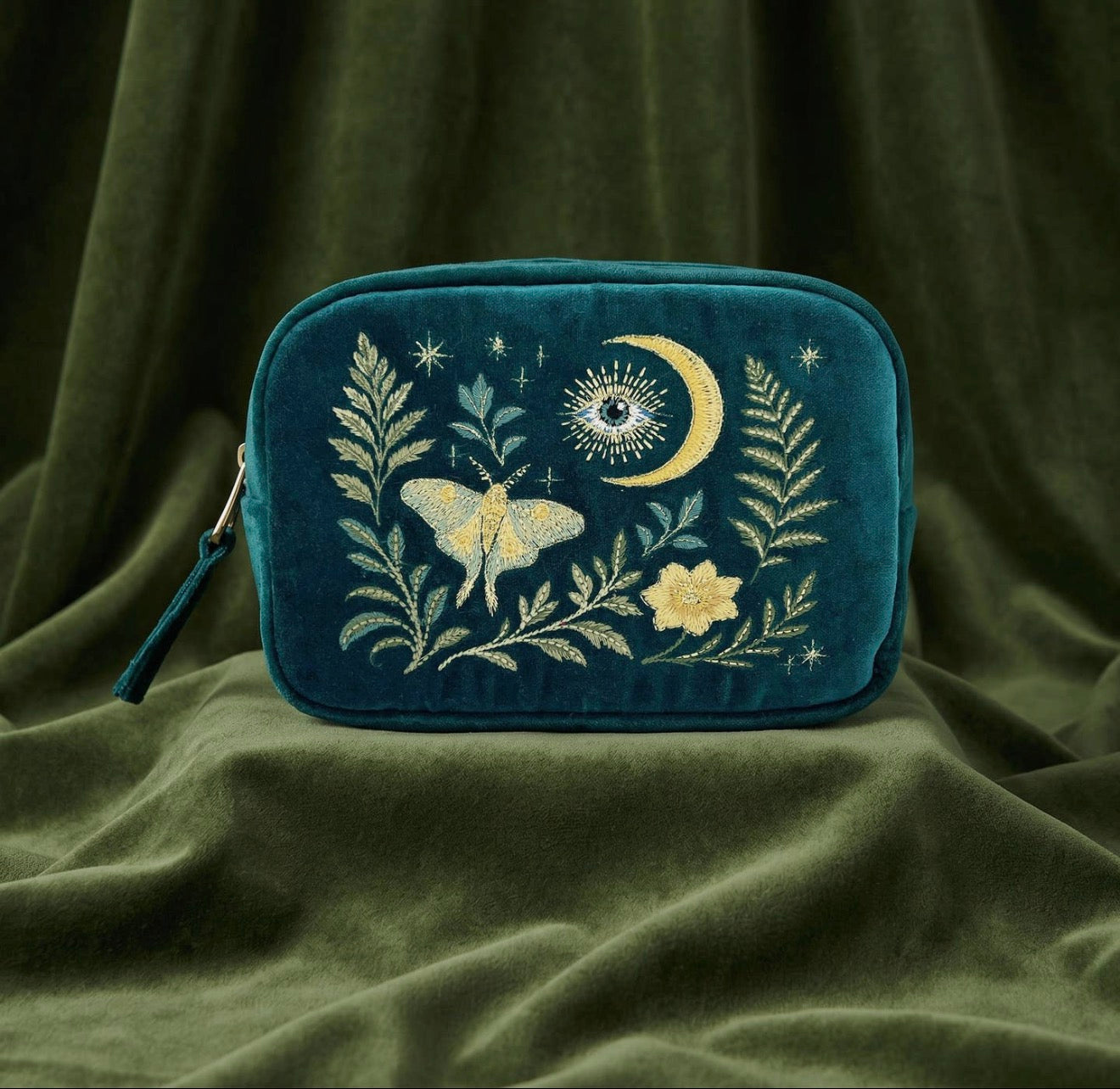 Intuition Embroidered Velvet Makeup Bag