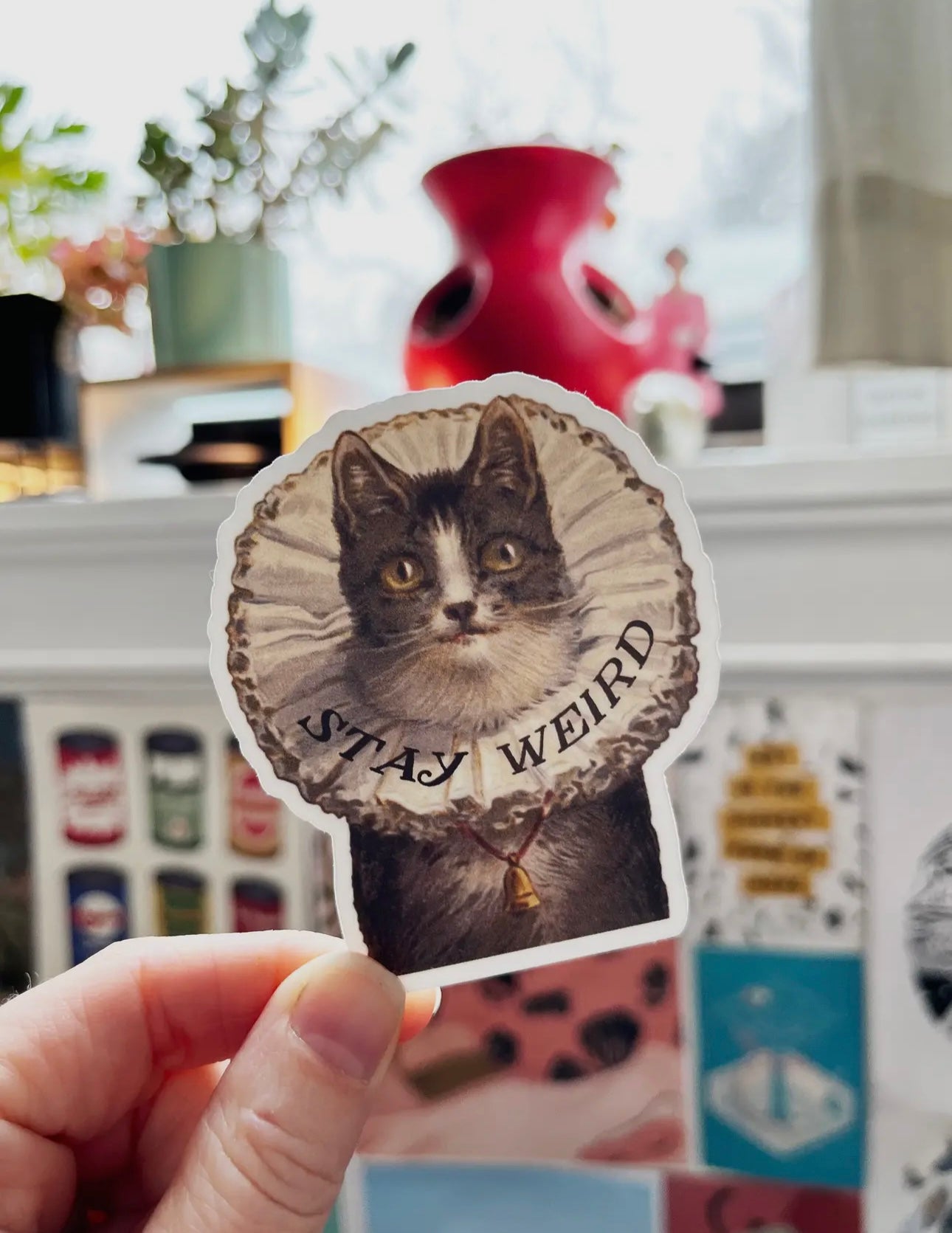 Stay Weird Kitty Vintage Sticker