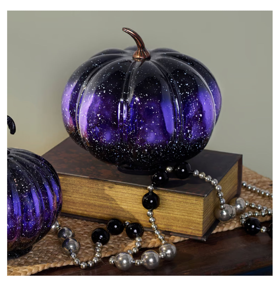 Large Purple Glass Pumpkin