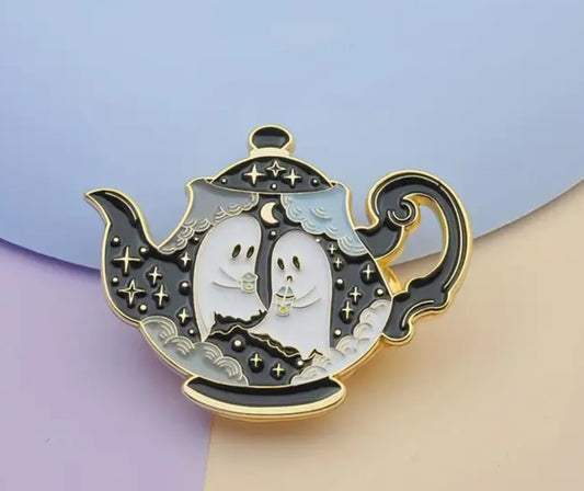 Teapot Ghosts Enamel Pin