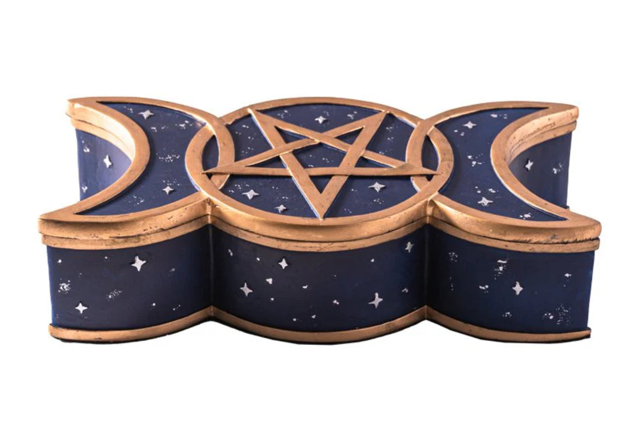 Triple Moon Pentacle Trinket Box