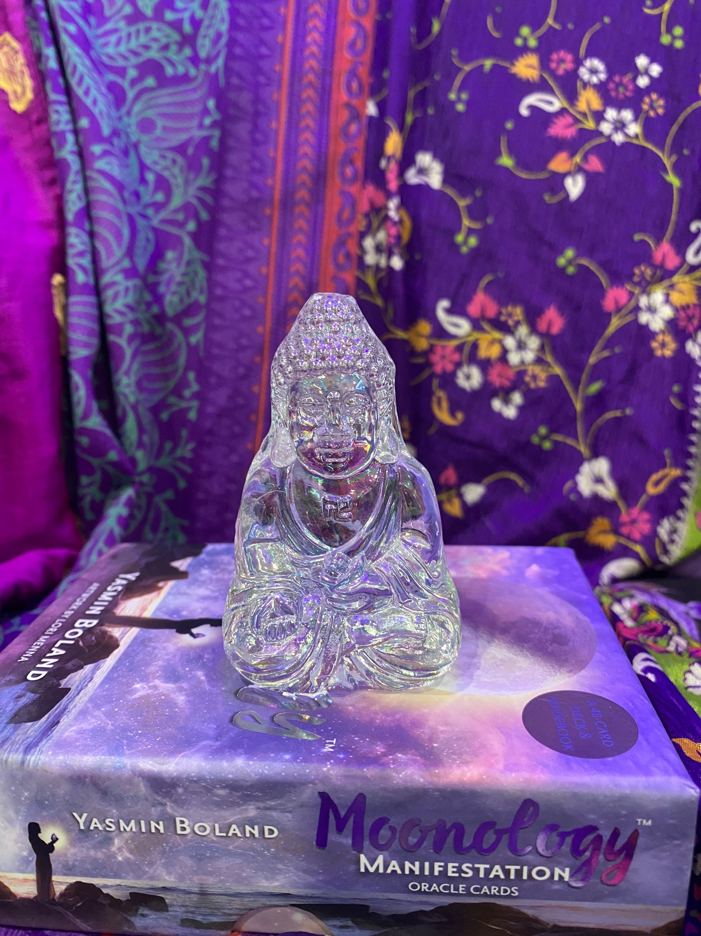 Clear Quartz Aura Sitting Buddha