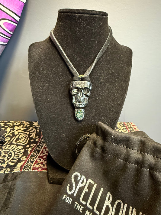 BECOME SPELLBOUND COLLECTION Skull Dioptase Pendant