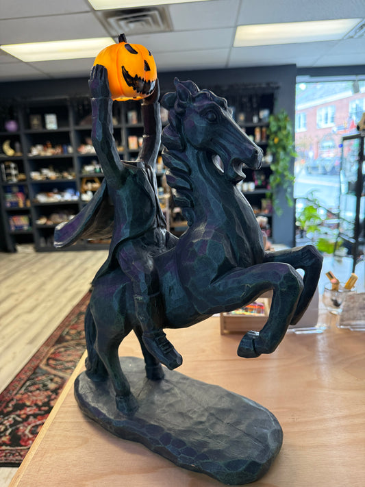 Headless Horseman Statue | Light Up Pumpkin