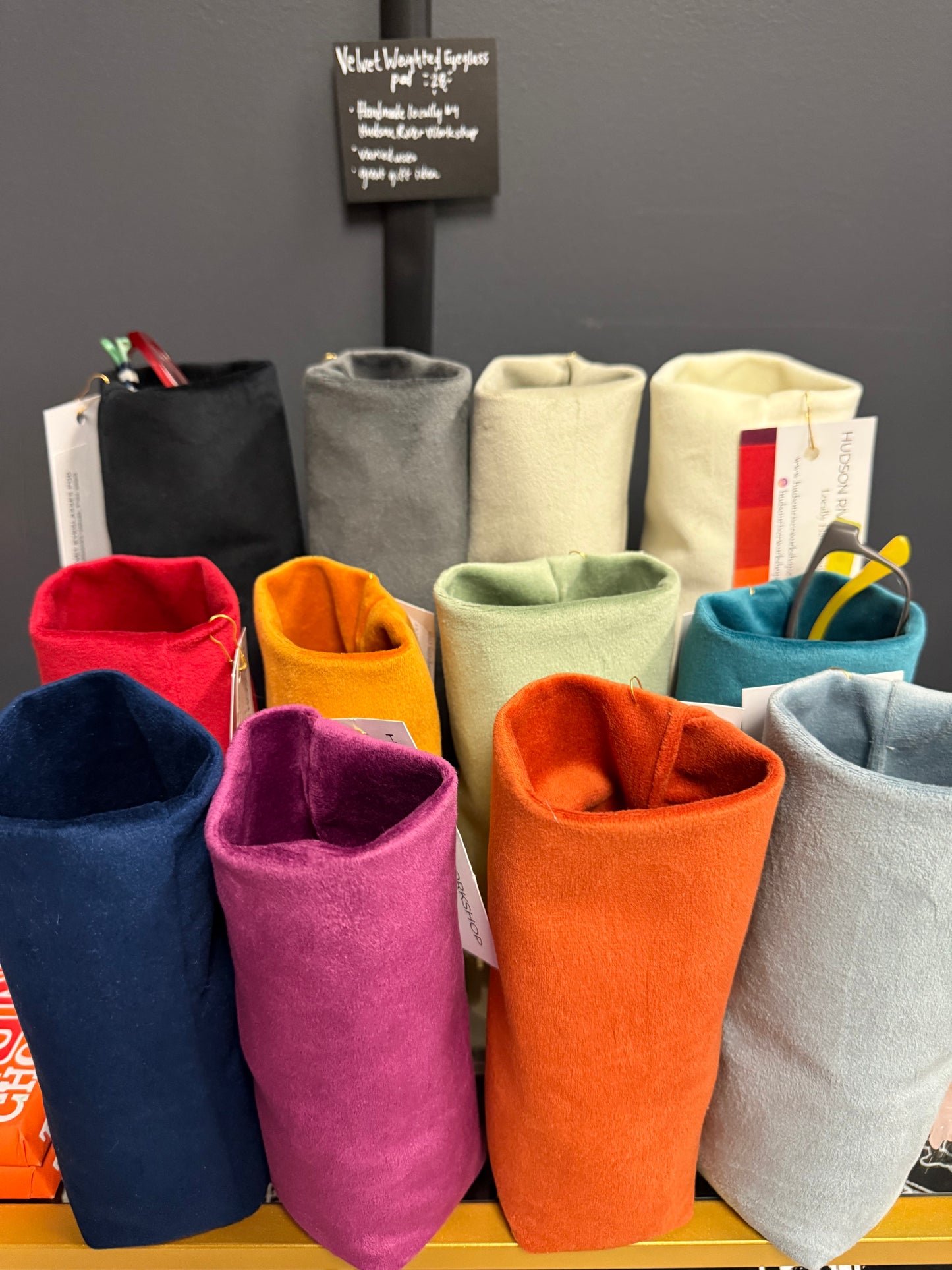 Velvet Weighted Eye Glass Pods - Handmade Locally Hudson River Workshop