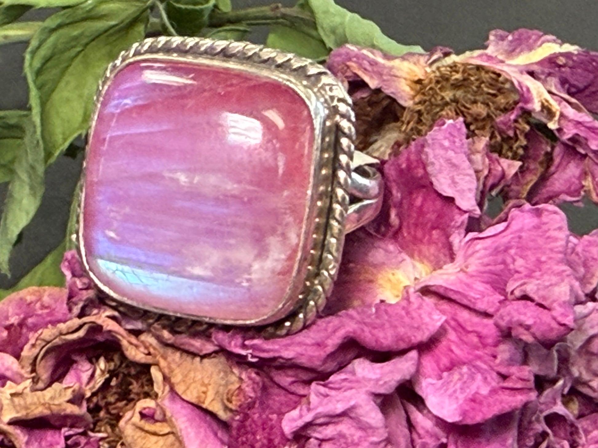 Pink or Blue Moonstone Rings | Sterling Silver - Cozy Coven