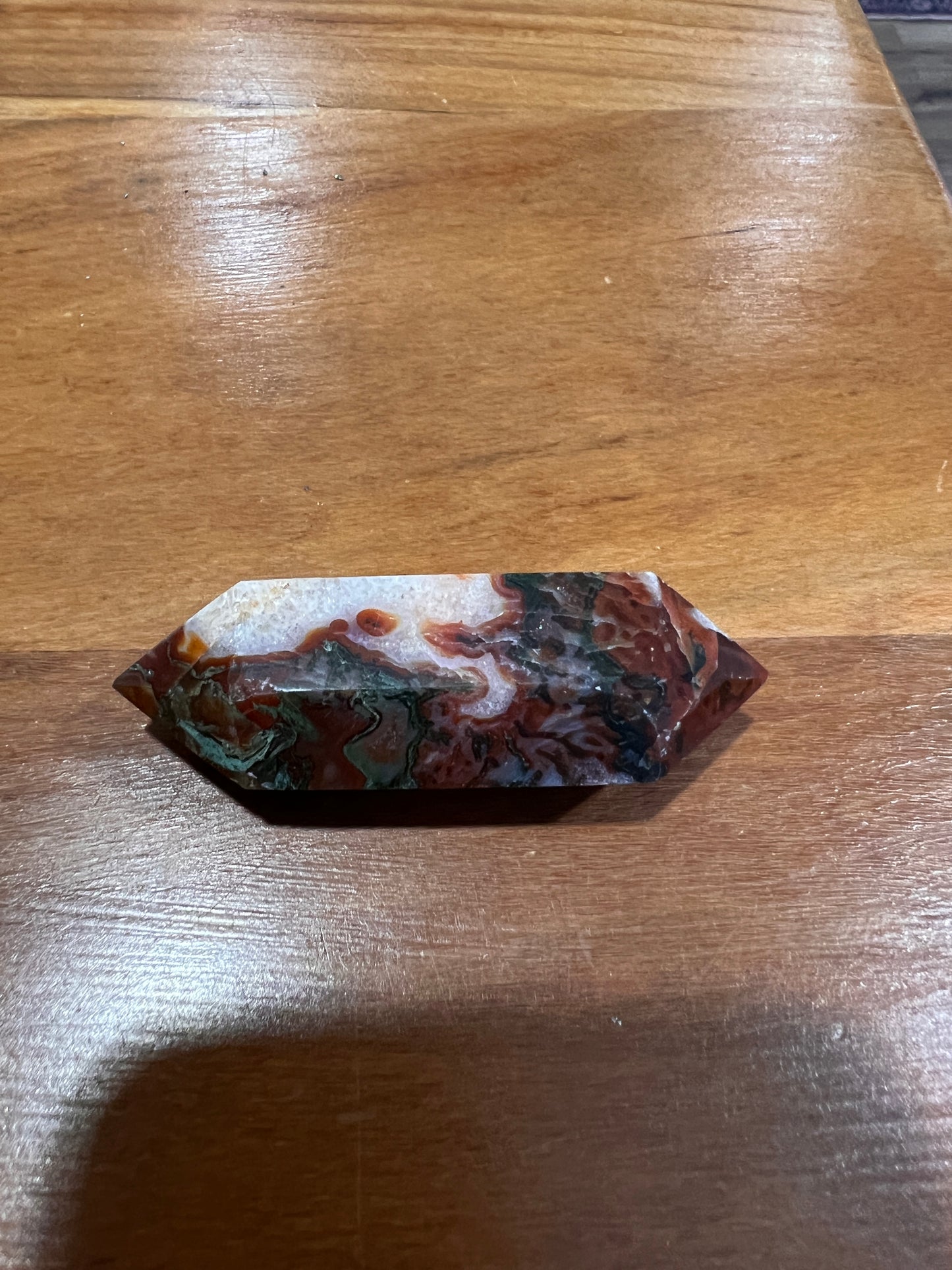 Carnelian with Moss Agate Double Terminated Points