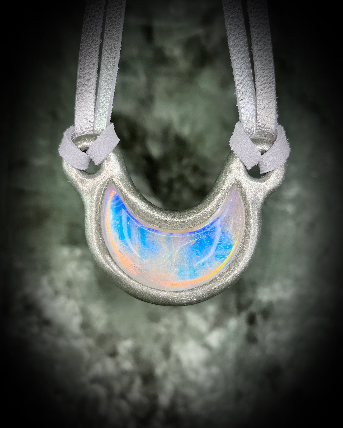 BECOME SPELLBOUND COLLECTION Quartz Crescent Moon In Opal Necklace