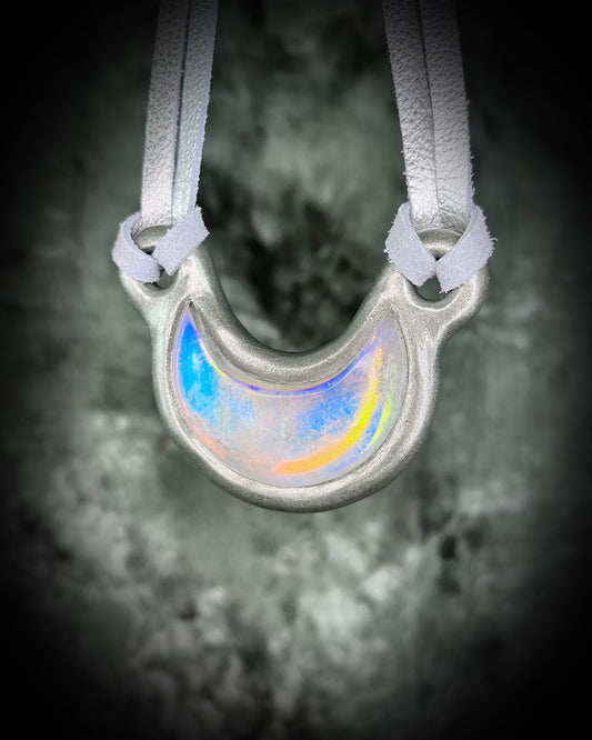 BECOME SPELLBOUND COLLECTION Quartz Crescent Moon In Opal Necklace