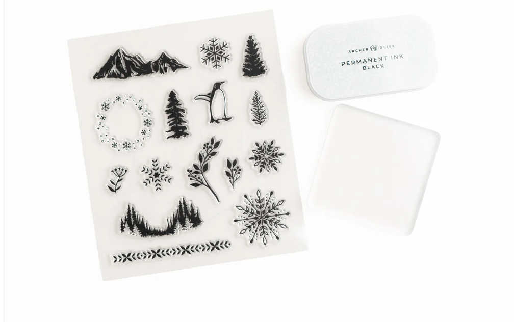 Archer + Olive Winterscapes Stamp Set for Journaling Bullet Journal