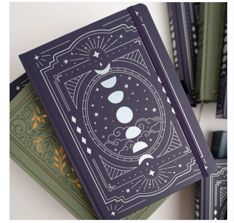 Archer + Olive Wonderstruck Mystical Moon Design Dot Grid Notebook Journaling