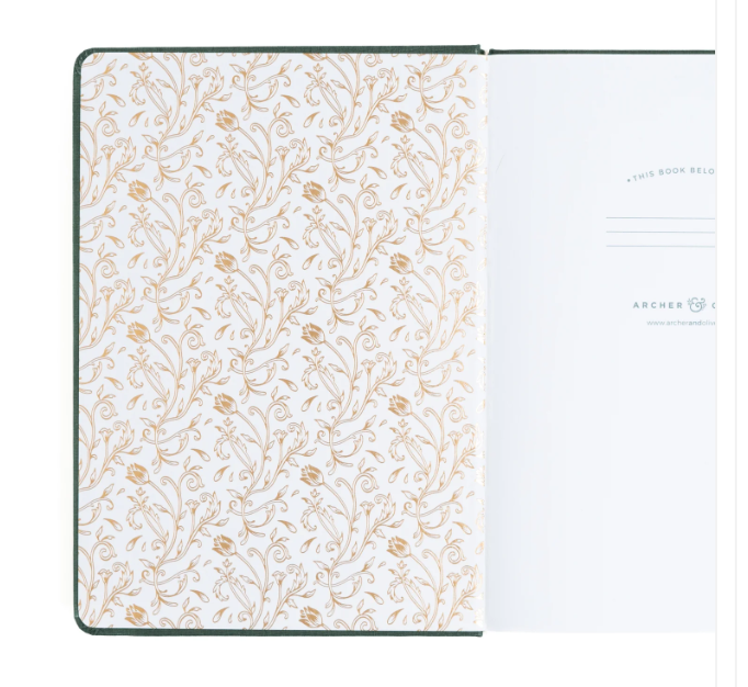 Antique Floral Dot Grid Notebook | Archer and Olive Journal