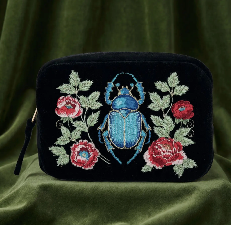 Sanctuary Embroidered Velvet Makeup Bag | Myth & Thread