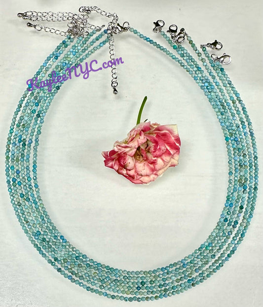 2mm Natural Blue Opal Necklaces Crystal