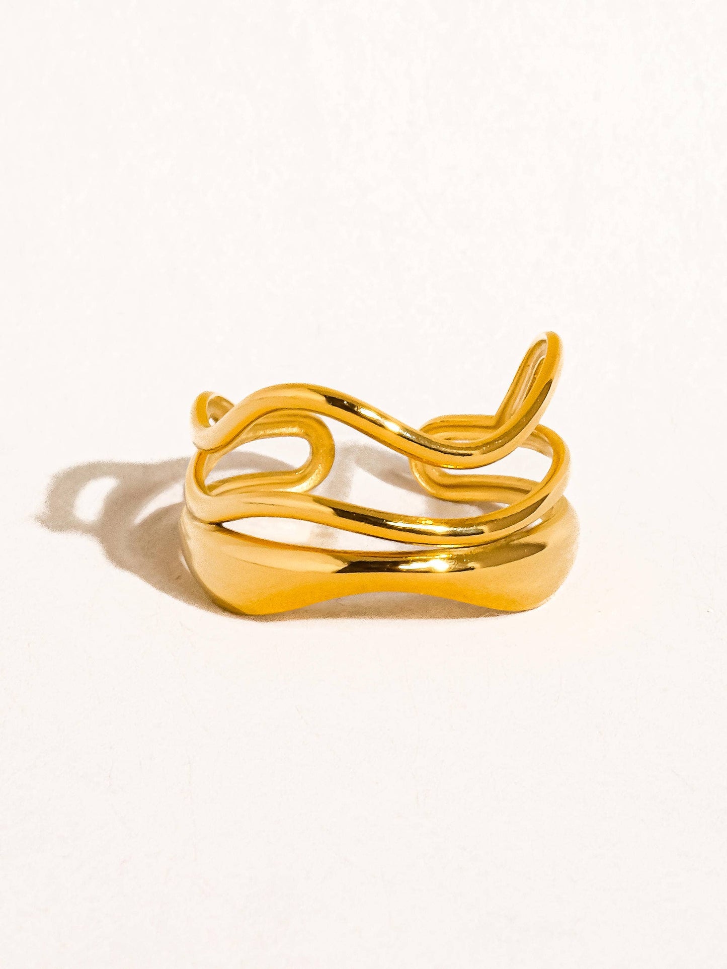 Ozzy 18K Gold Non-Tarnish Abstract Ring - Cozy Coven