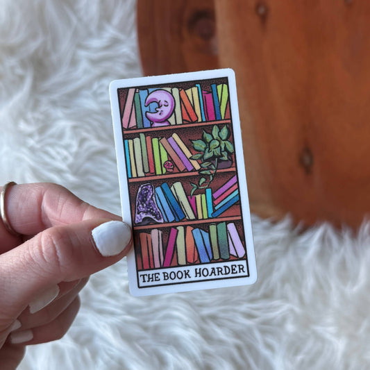 "The Book Hoarder" Book Tarot Card Sticker - Cozy Coven