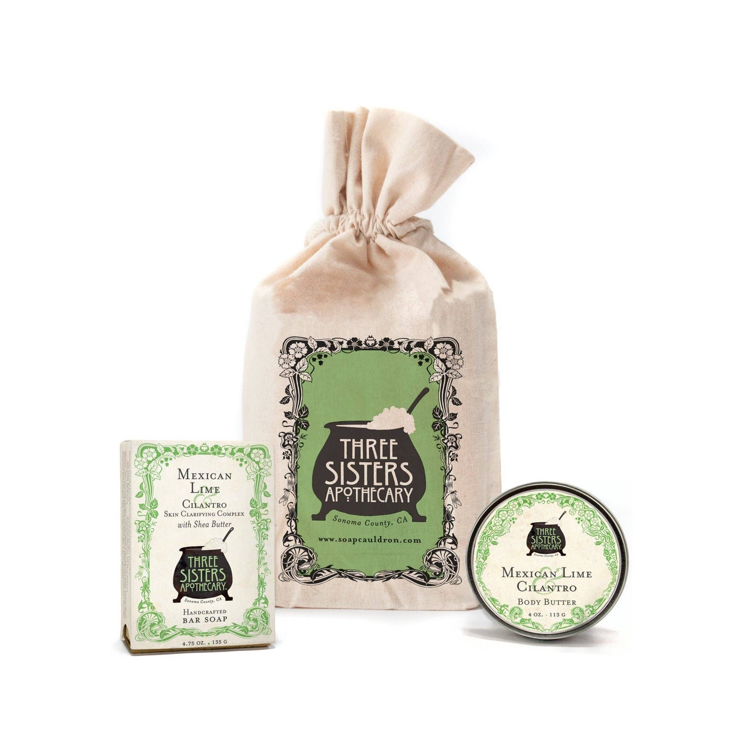 Muslin Gift Set Bar Soap & Body Butter