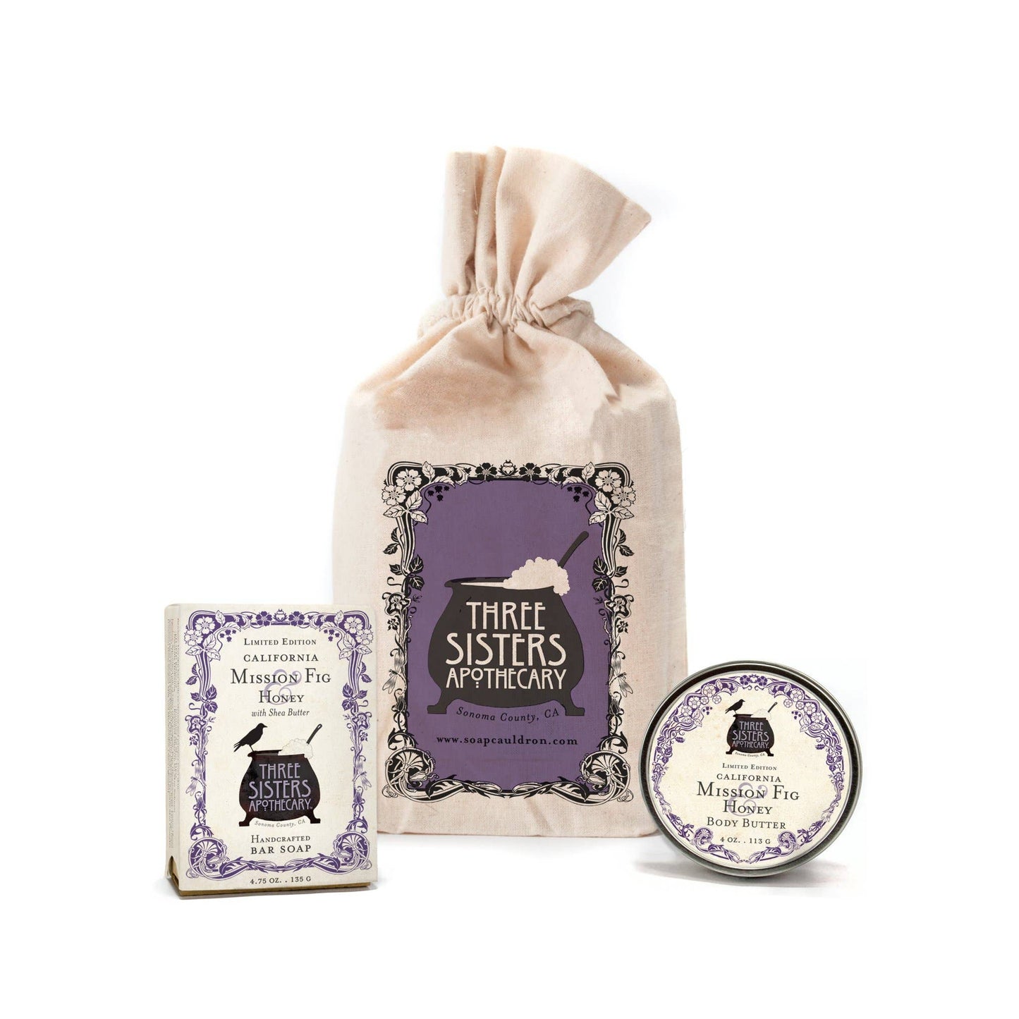 Muslin Gift Set Bar Soap & Body Butter
